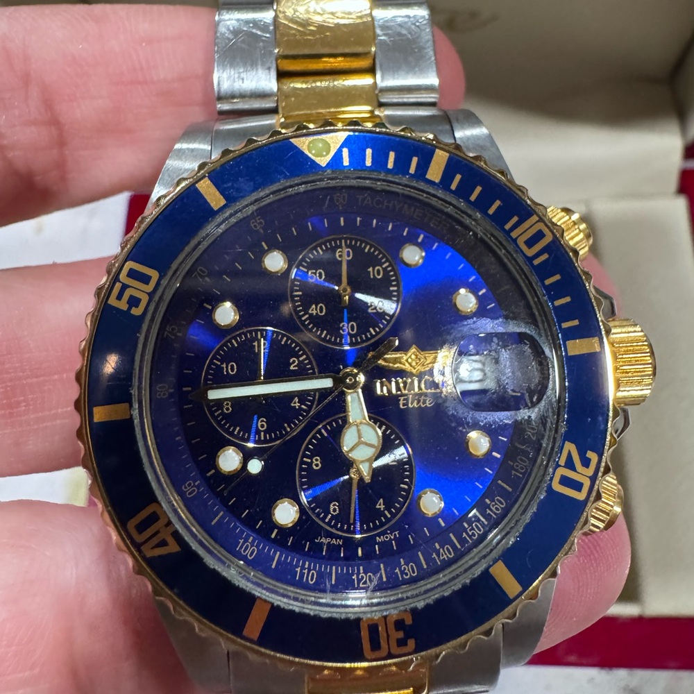 Invicta Elite 9227 Blue Dial Chronograph – AS IS – Needs Work